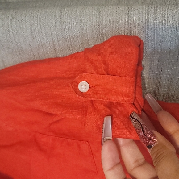 Red Linen Shirt - Picture 3 of 4